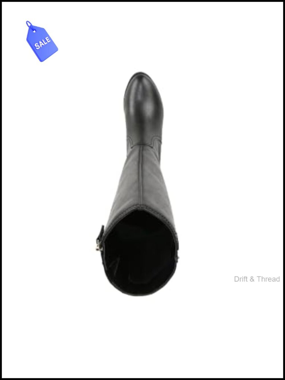 Wide Calf Knee High Riding Boot Faux Leather Block Heel - Picture 4 of 6